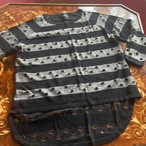 ANERICAN RETRO sz1/M lurux Holy Moly sweater top baseball hem